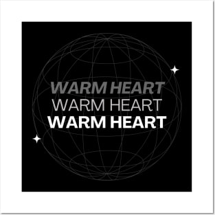 Black White Simple Warm Heart Posters and Art